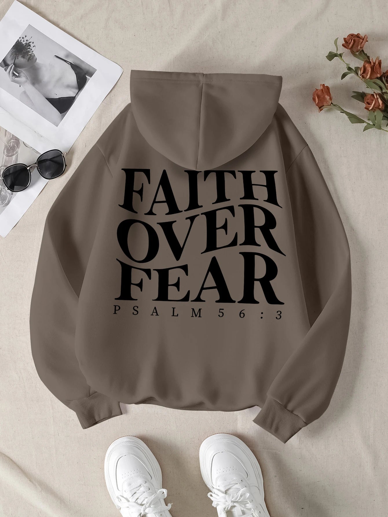 Unisex Faith Over Fear Aesthetic Jesus hoodie