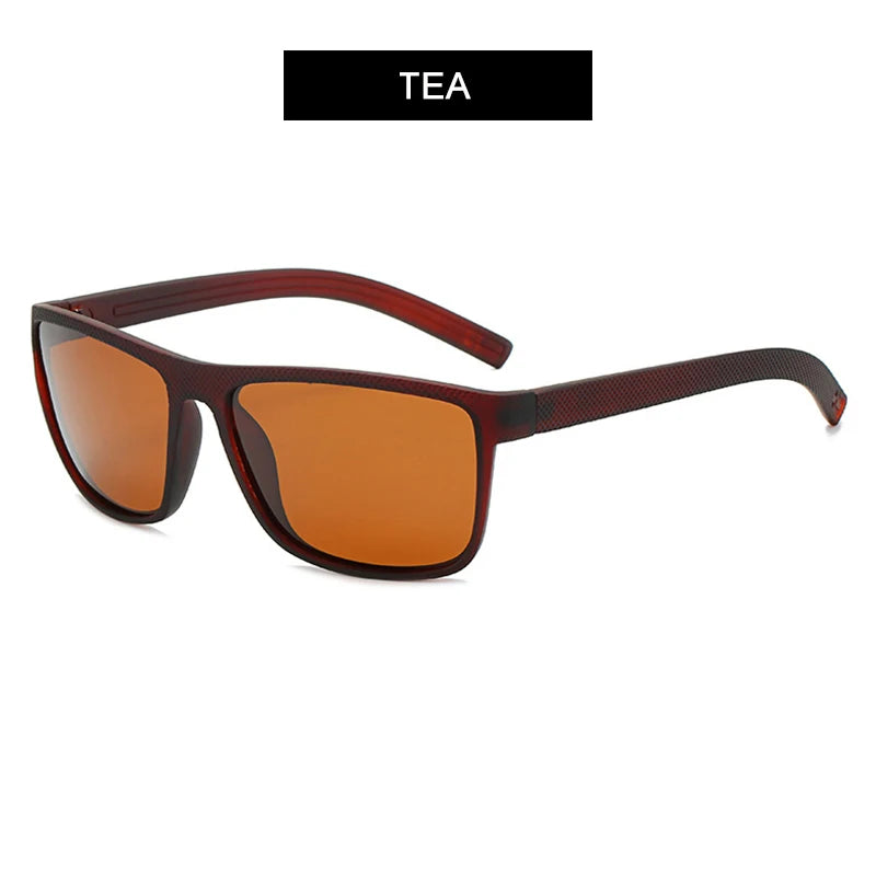 Unisex Vintage Polarized Black Square Sunglasses