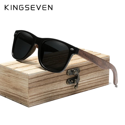 Unisex Polarized UV400 Wooden Frame Sunglasses