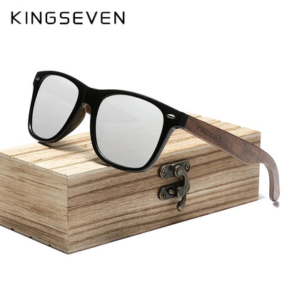 Unisex Polarized UV400 Wooden Frame Sunglasses