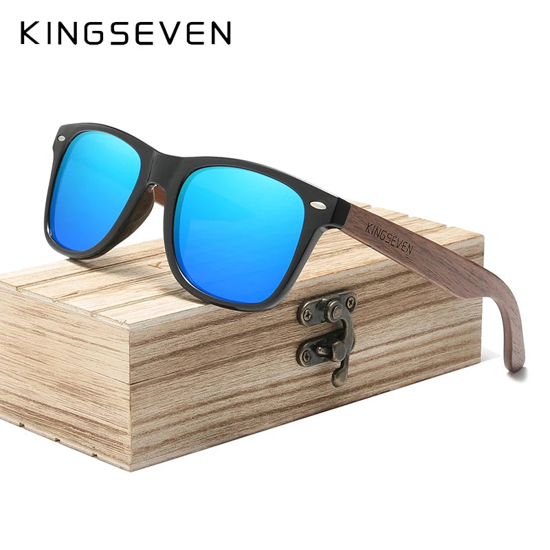 Unisex Polarized UV400 Wooden Frame Sunglasses