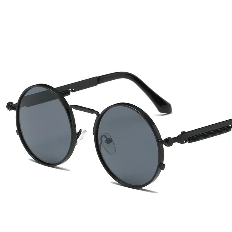 Unisex Retro Round Metal Frame Sunglasses
