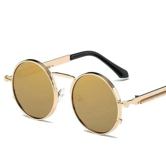 Unisex Retro Round Metal Frame Sunglasses