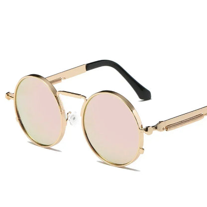 Unisex Retro Round Metal Frame Sunglasses