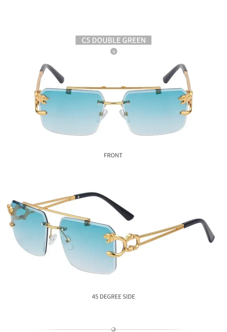 Unisex Rimless Rectangle Sunglasses