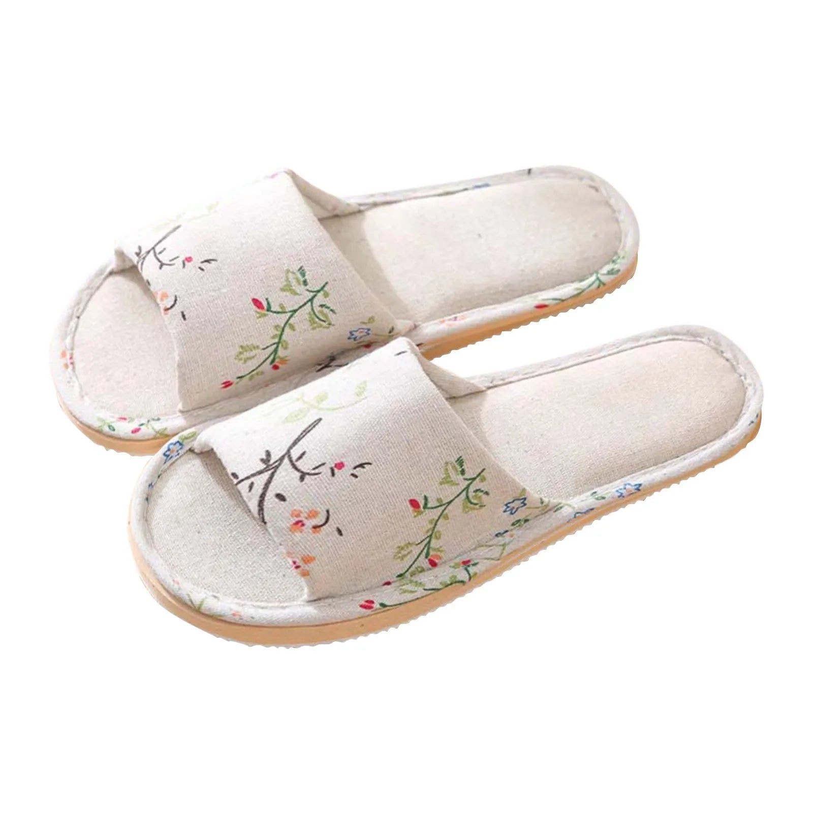 Unisex Soft-Soled Printed Floral Slippers