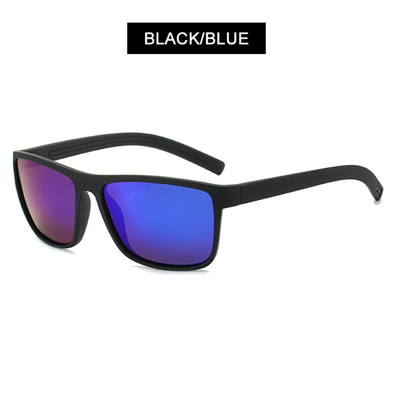 Unisex Vintage Polarized Black Square Sunglasses