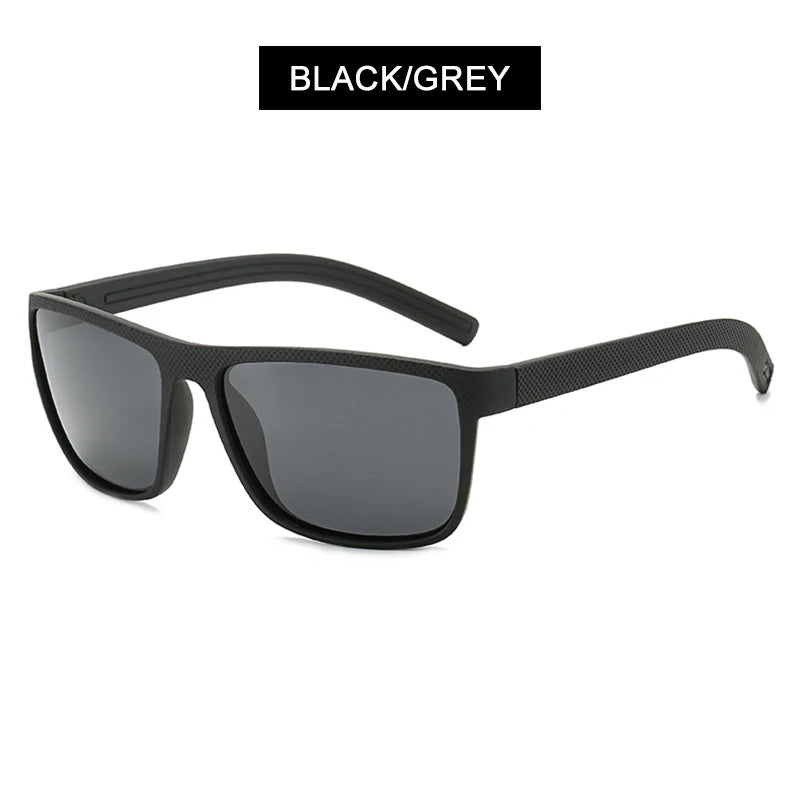 Unisex Vintage Polarized Black Square Sunglasses