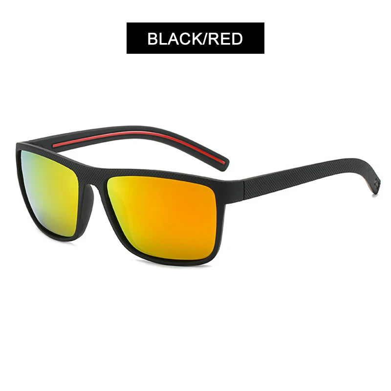 Unisex Vintage Polarized Black Square Sunglasses
