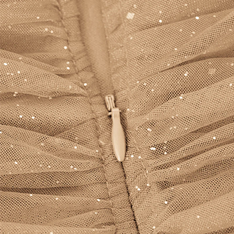 Woman's Sleeveless Sequin Strapless Dresses