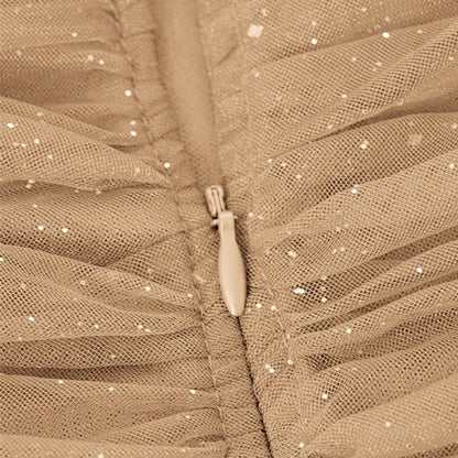 Woman's Sleeveless Sequin Strapless Dresses