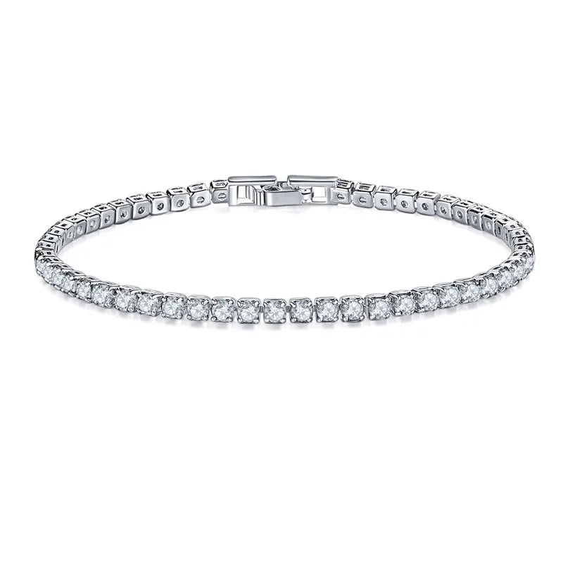 Women's 925 Sterling Silver Shiny CZ Bracelet