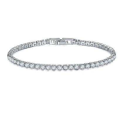 Women's 925 Sterling Silver Shiny CZ Bracelet