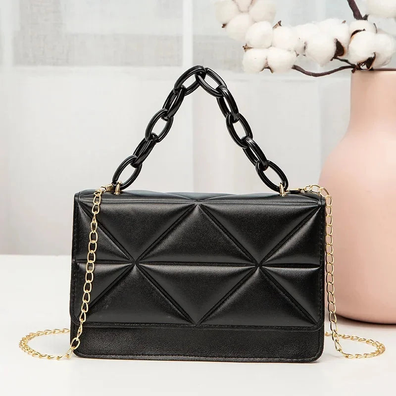 Women's Argyle Resin Chain Strap Bag