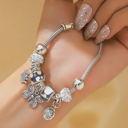 Women's Butterfly Crown Beaded Bracelet