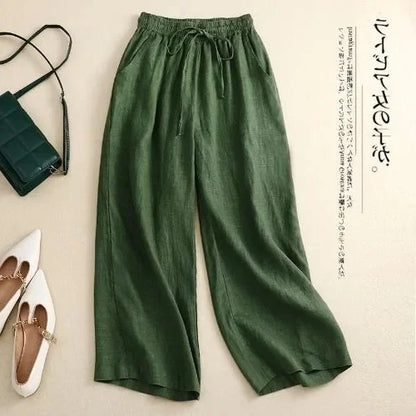 Women's Retro Cotton Linen Long Trousers