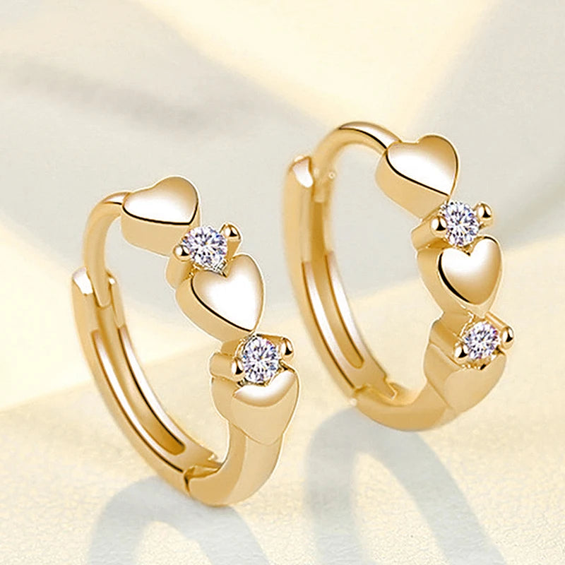 Women's Cute Heart Small Circle Earrings