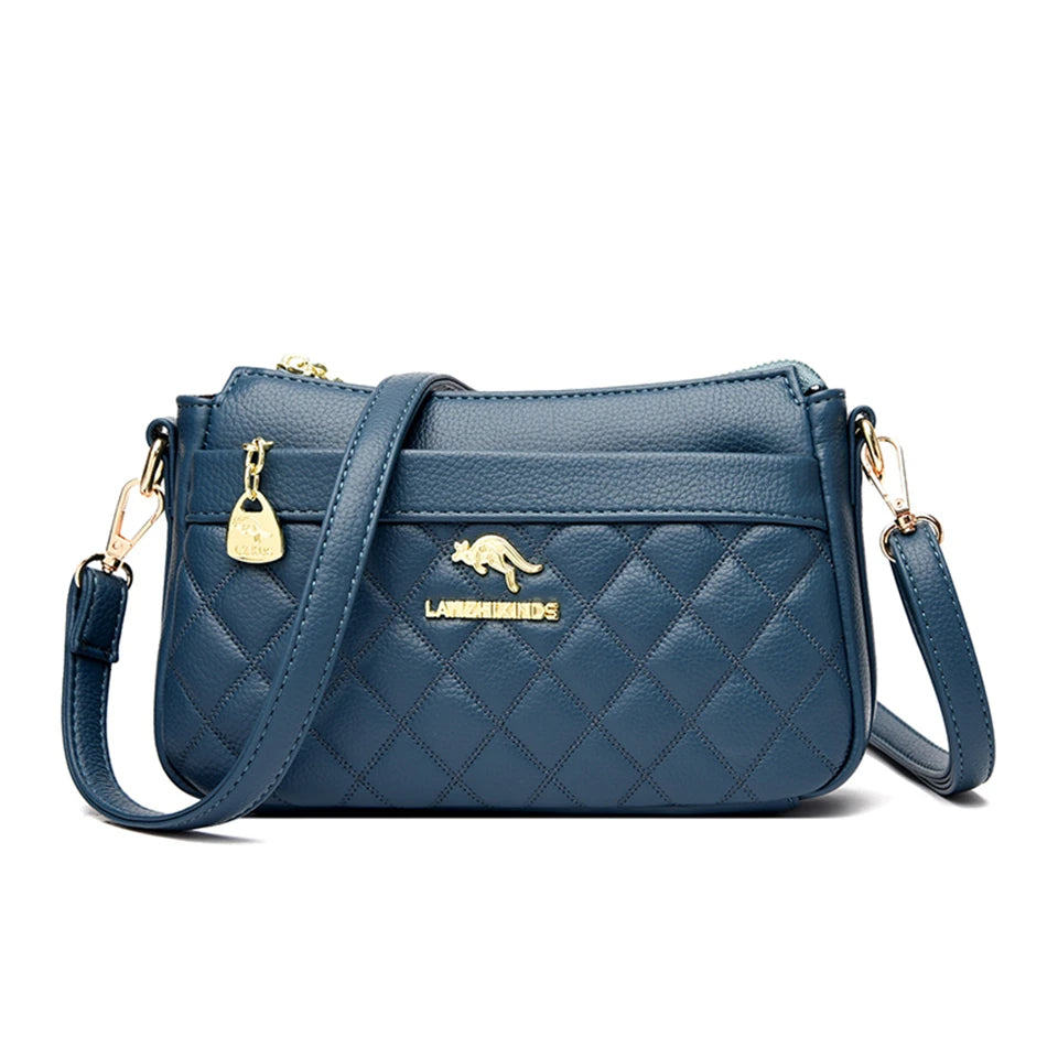 Women's Diamond Lattice Long Strap Crossbody Bag