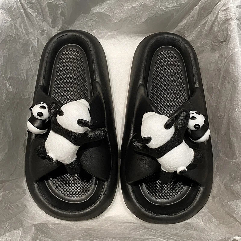 Women's EVA Platform Cute Pandas Slippers