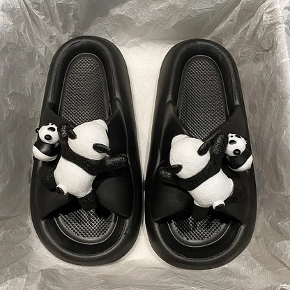 Women's EVA Platform Cute Pandas Slippers