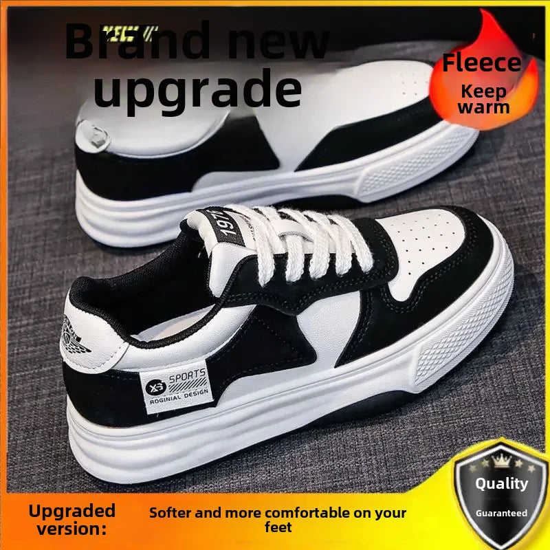 Women's Fleece-Lined Thick Sole Flat Sneakers