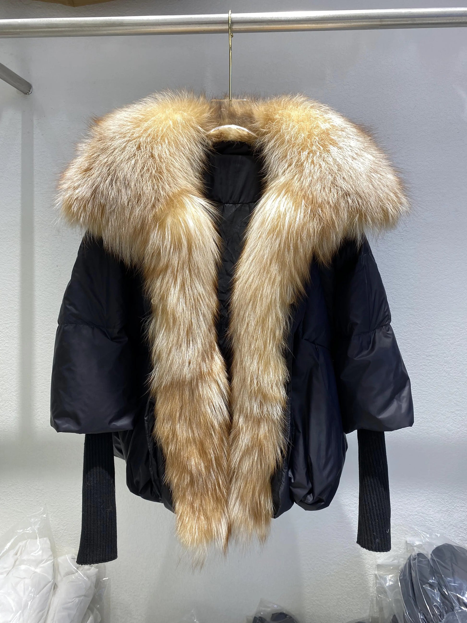 Women's Fox Fur Collar Thick Duck Down Puffer Coat