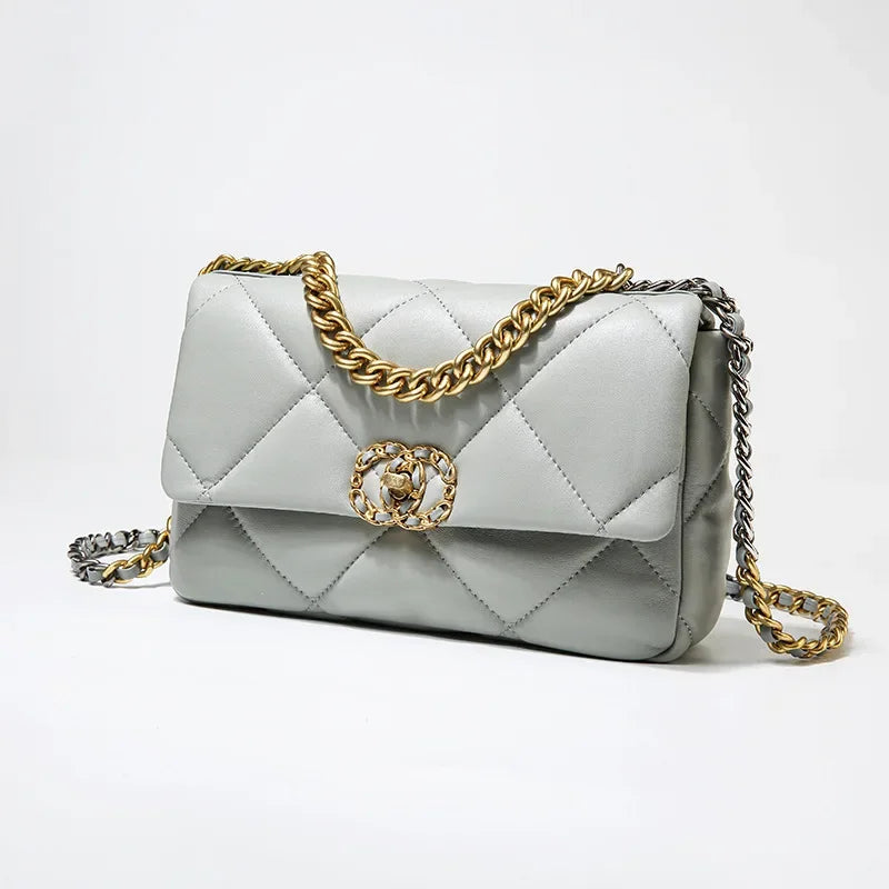 Women Genuine Leather Crossbody Chain Purse