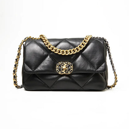 Women Genuine Leather Crossbody Chain Purse