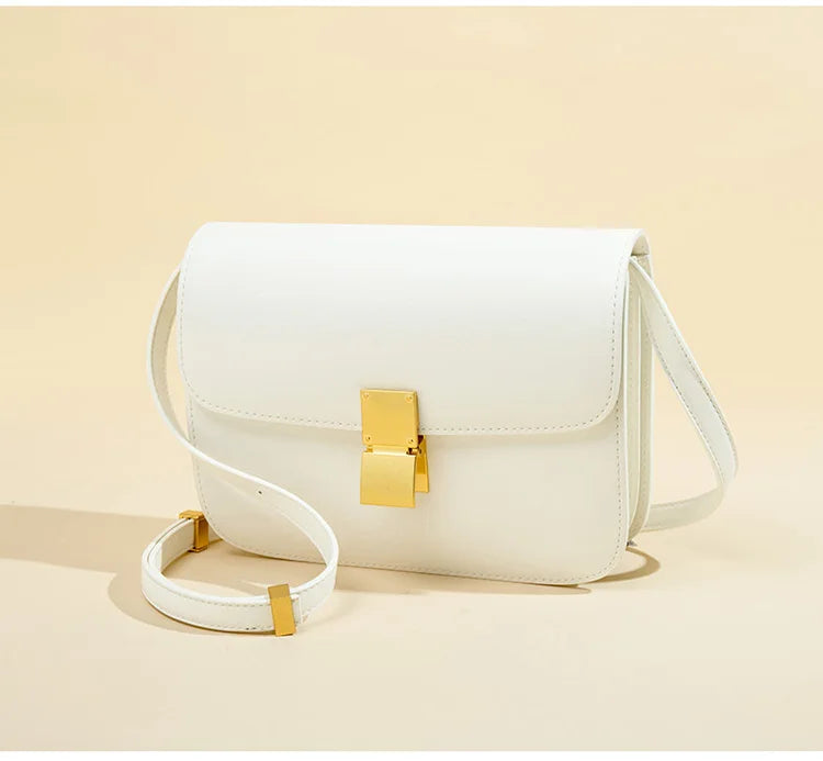 Women's Solid Color Genuine Leather Shoulder Bags