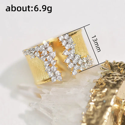 Women Gold Silver Zirconia Rings