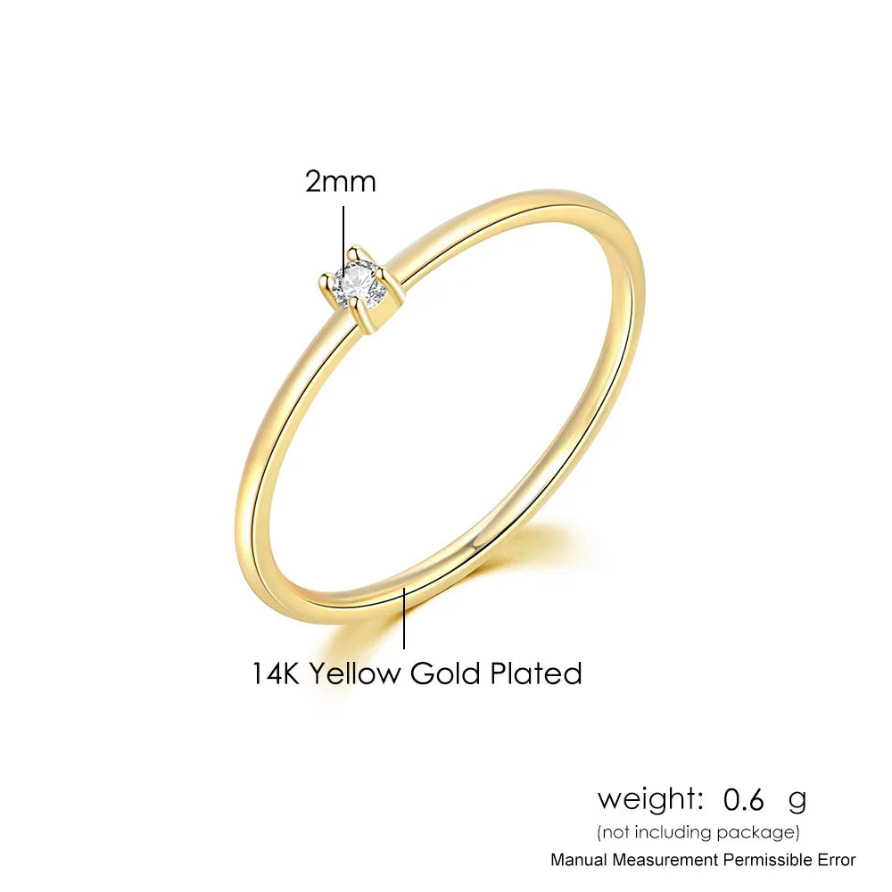 Women Gold Zirconia Pinky Rings