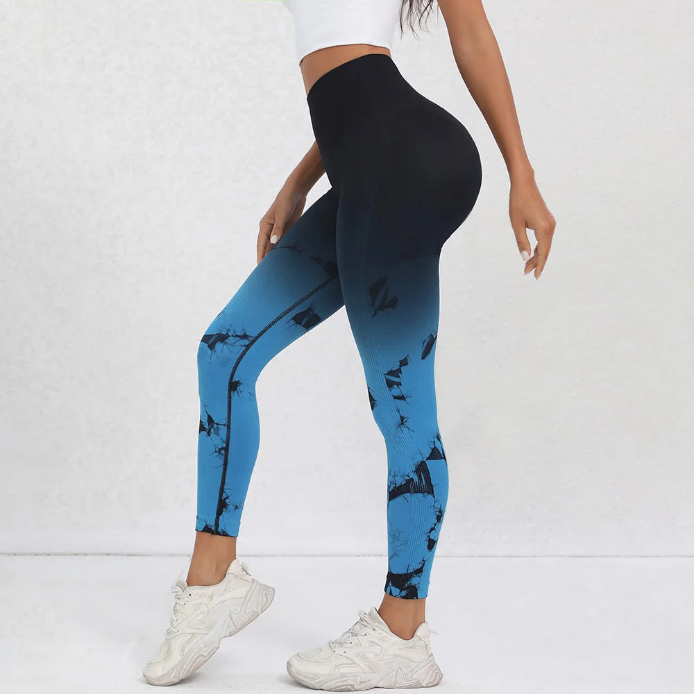 Women High Waist Seamless TieDye Leggings