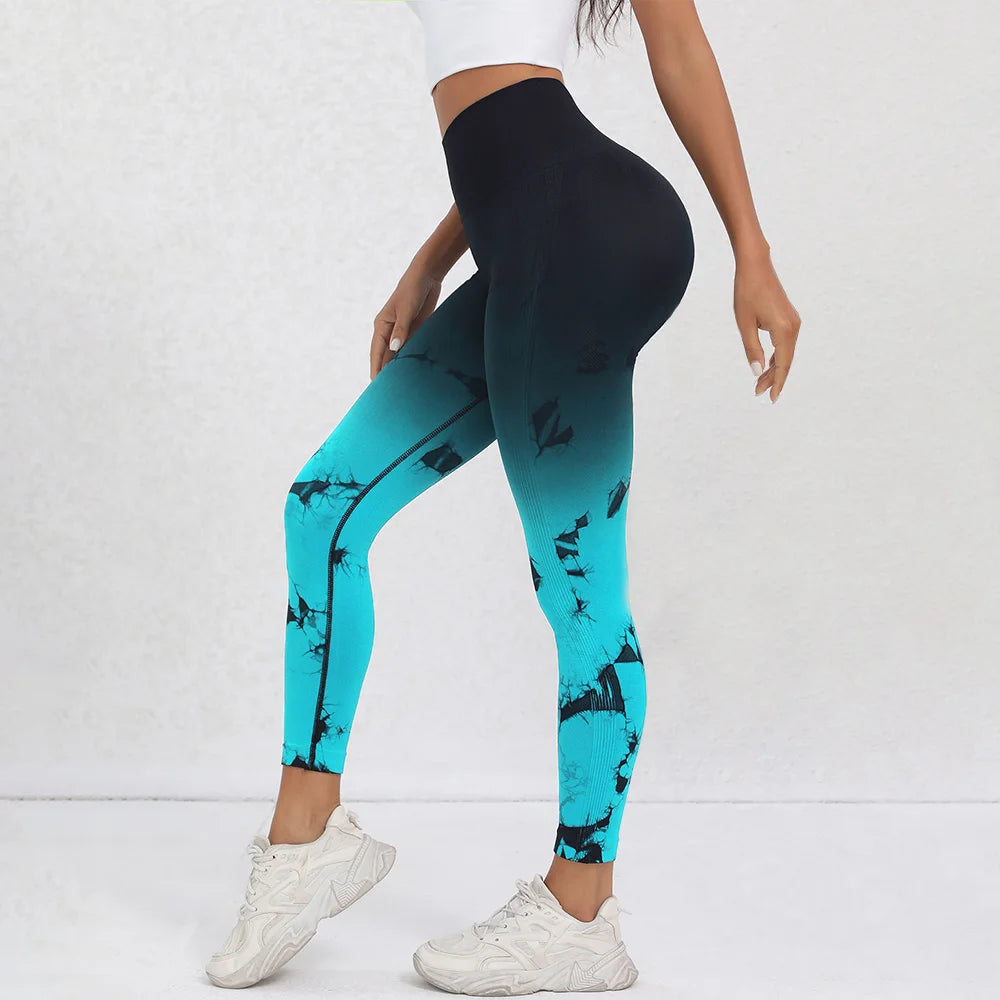 Women's HighWaist Seamless Tie Dye Leggings