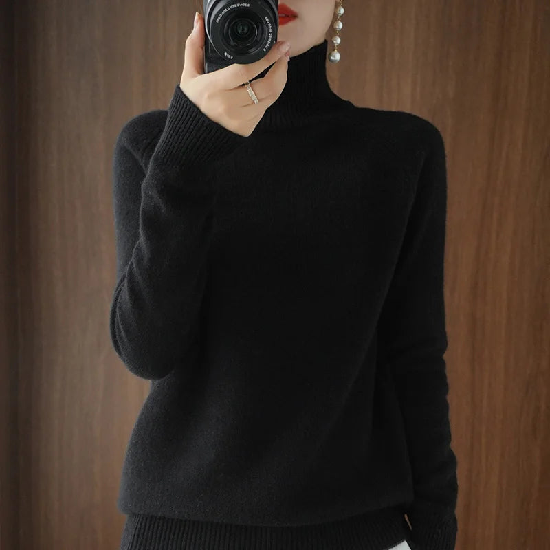 Women's Long Sleeve Cashmere Crew Neck Sweater