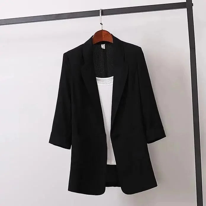 Women's Long Seleve Spring Autumn One Button Blazers