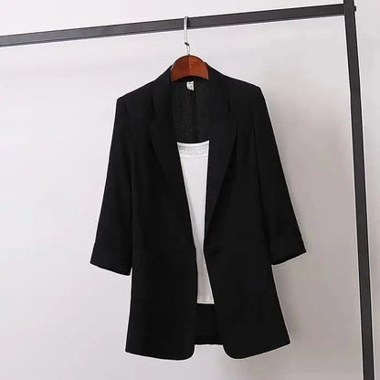 Women's Long Seleve Spring Autumn One Button Blazers