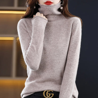 Women's Loose Fit Woolen Turtleneck Sweater
