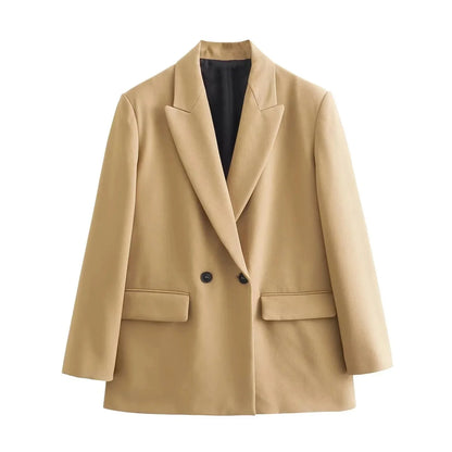 Women's Loose Long Sleeve Two Button Suit Jacket