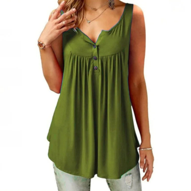 Women's Loose Sleeve Less Oversized Blouse