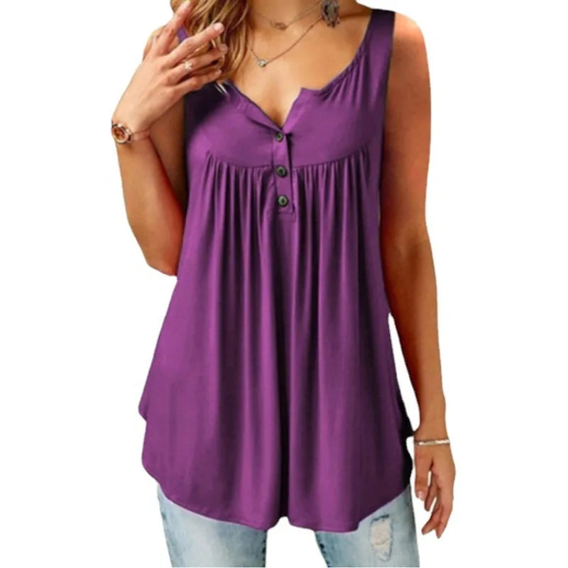 Women's Loose Sleeveless Oversized Blouse
