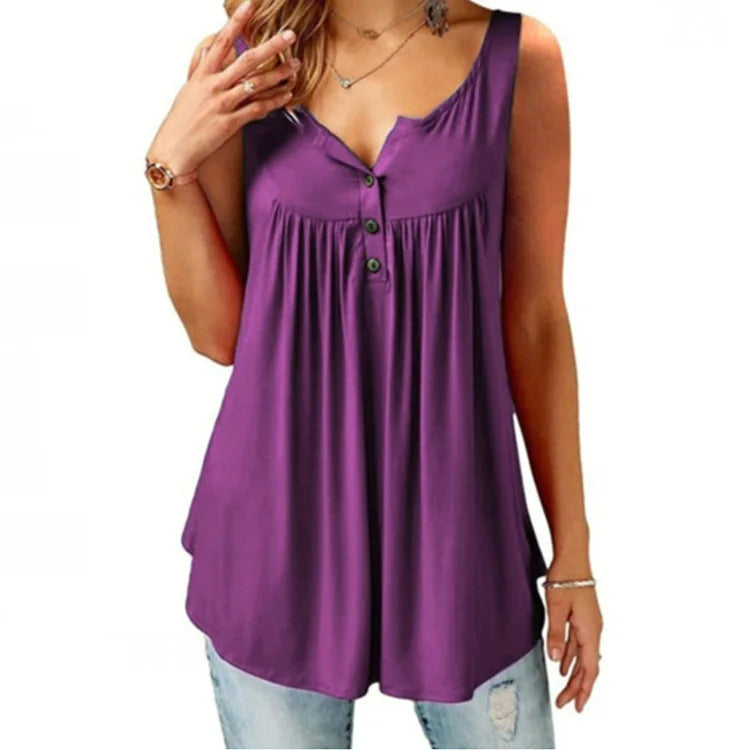 Women's Loose Sleeveless Oversized Blouse