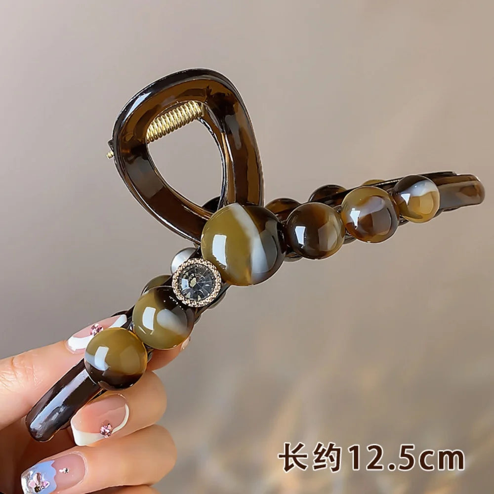 Women's Mini Round Pearl Hair Claw Clips