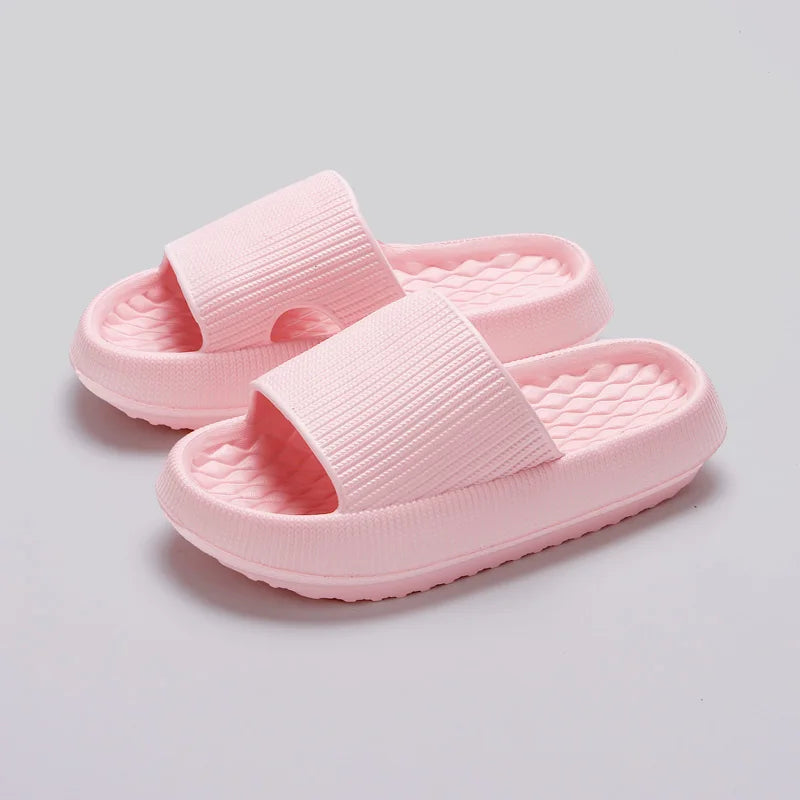 Women's Non Slip Bathroom Pillow Slide Slippers