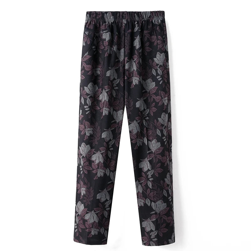 Women's Straight Oversize High Waisted Printed Pants