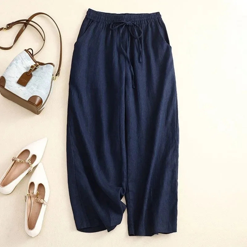 Women's Retro Cotton Linen Long Trousers
