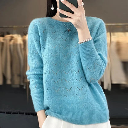 Women's RoundNeck Loose Heavy Wool Sweater