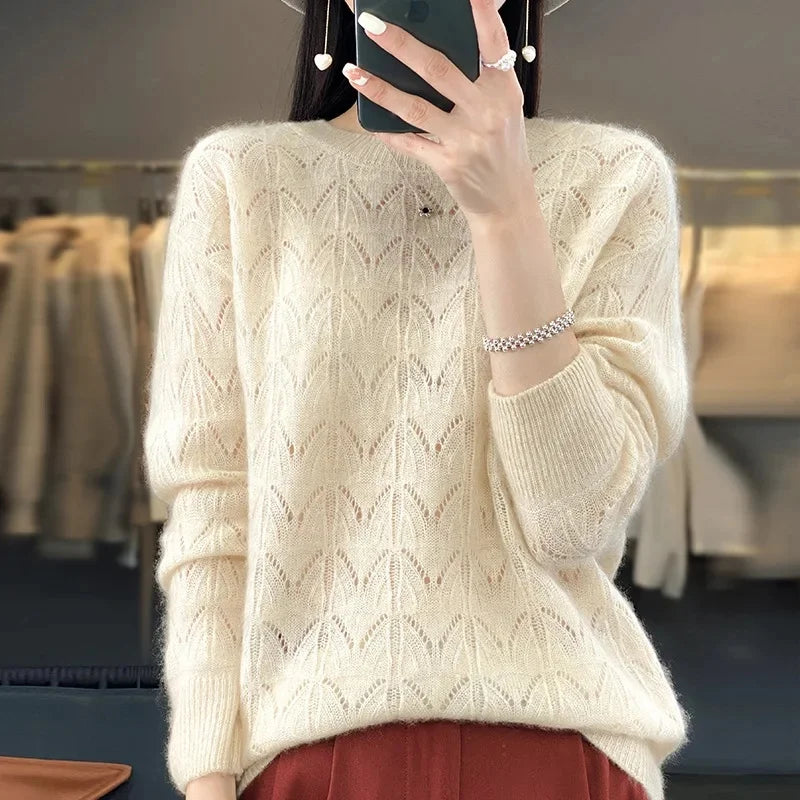 Women's RoundNeck Loose Heavy Wool Sweater