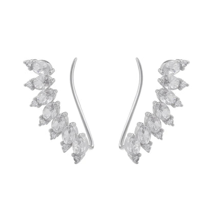 Women's Round Crystal Clip Earrings