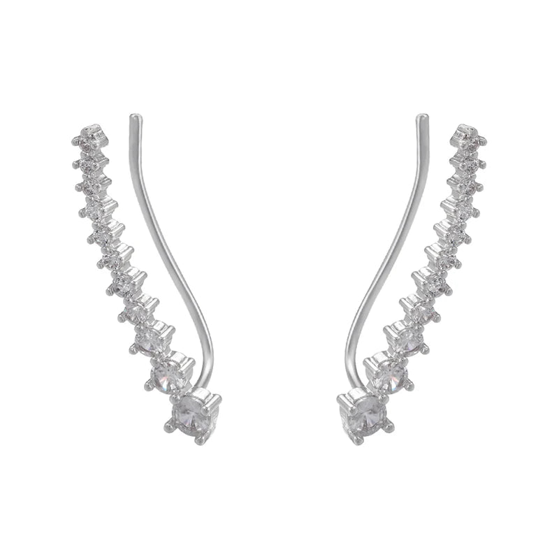 Women's Round Crystal Clip Earrings