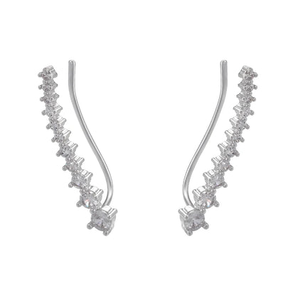 Women's Round Crystal Clip Earrings